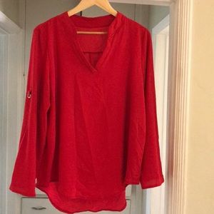 Red special occasion or casual day blouse.